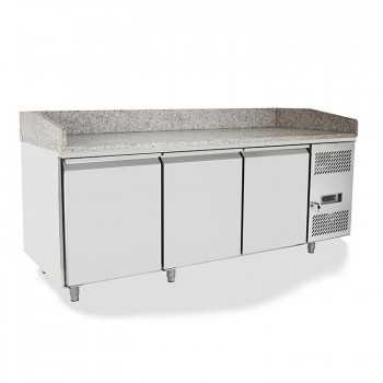 3-door refrigerated pizza counter with granite top | 201 x 80 x 107 H cm