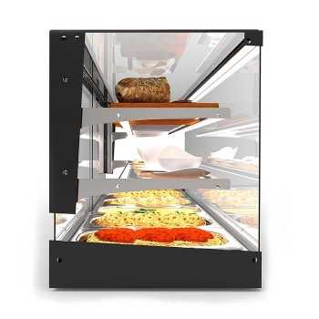 Bain-marie counter display with two shelves, depth 39.5 cm, LTB line