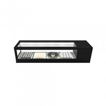 Refrigerated sushi display case with straight glass LS line