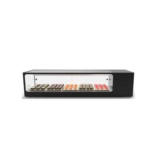Vetrina sushi refrigerata con vetri dritti linea LS