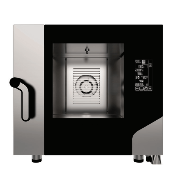 Electric digital combined steam convection oven with 5 GN 1/1 trays