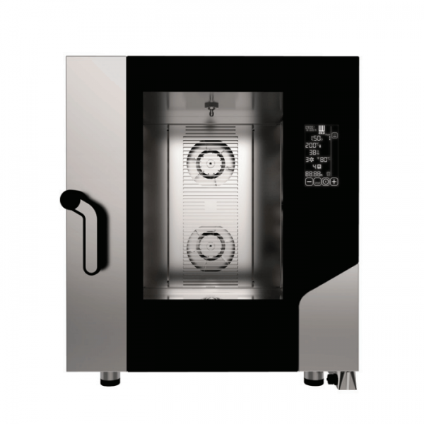 Four électrique numérique combiné à vapeur et convection avec 7 plaques GN 1/1