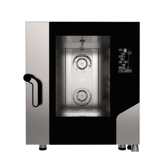 Four électrique numérique combiné à vapeur et convection avec 7 plaques GN 1/1