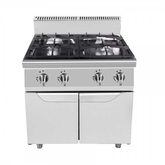4 burner gas cooker on a 70 cm deep compartment, power 21 KW