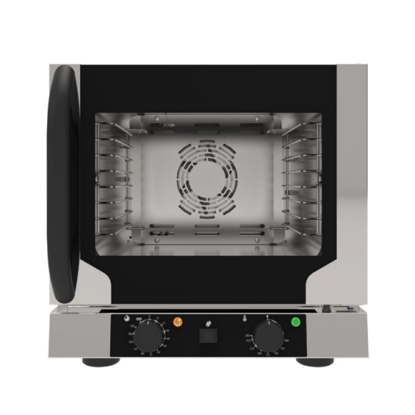 Forno elettrico ventilato a convezione con vapore 4 teglie GN 1/2 con apertura laterale