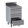 Stainless steel drawer cabinet with backsplash