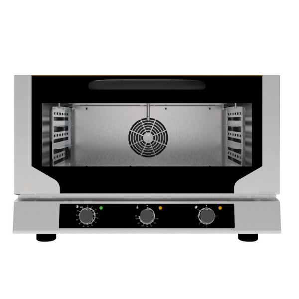 Electric ventilated convection oven with steam, 3 60x40 cm trays