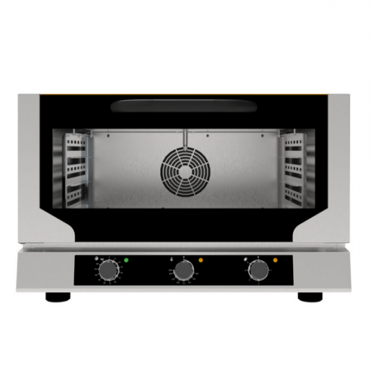 Electric ventilated convection oven with steam, 3 60x40 cm trays