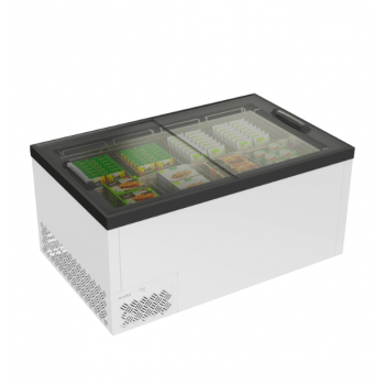 Island chest freezer with straight sliding glass 436 L | 154 x 96 x 83 cm
