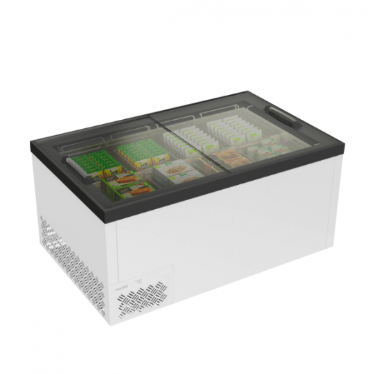 Island chest freezer with straight sliding glass 436 L | 154 x 96 x 83 cm