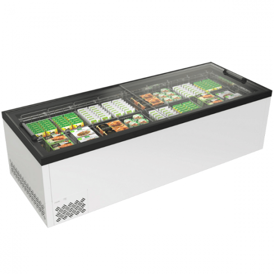 Island chest freezer with straight sliding glass 814 L | 254 x 96 x 83 cm