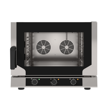 Forno elettrico ventilato a convezione con vapore 4 teglie GN 1/1, apertura laterale