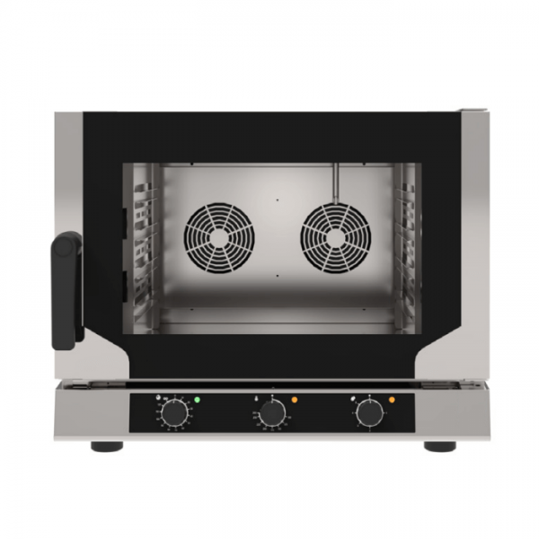 Electric ventilated convection oven with steam, 4 GN 1/1 trays, side opening
