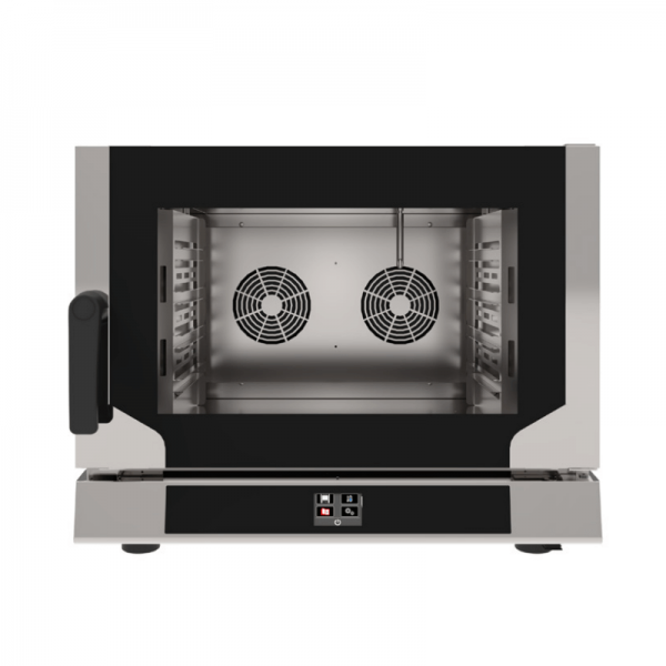 Forno elettrico Touch ventilato a convezione con vapore 4 teglie GN 1/1, apertura laterale