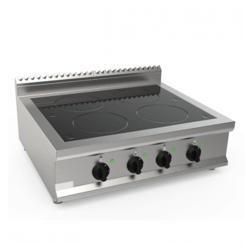 Induction cooker with 4 countertop cooking zones, 70 cm deep