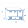 Saladette freezer 3 door | 136.5 x 70 x 88 H cm
