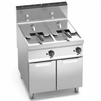 Indirect twin tank gas fryer 18 + 18 litres