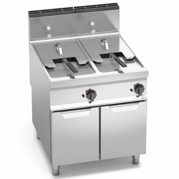 FRITEUSE À GAZ INDIRECTE SUR ARMOIRE - 18+18 LT