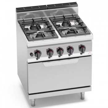 CUCINA A GAS 4 FUOCHI SU FORNO A GAS 2/1