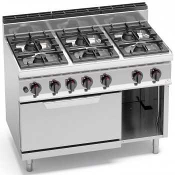 CUCINA A GAS 6 FUOCHI SU FORNO A GAS 2/1