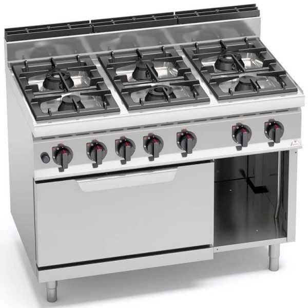 GAS COOKER 6 BURNERS ON GAS OVEN 2/1