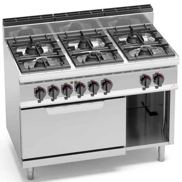 GAS COOKER WITH 6 BURNERS ON ELECTRIC OVEN 2/1