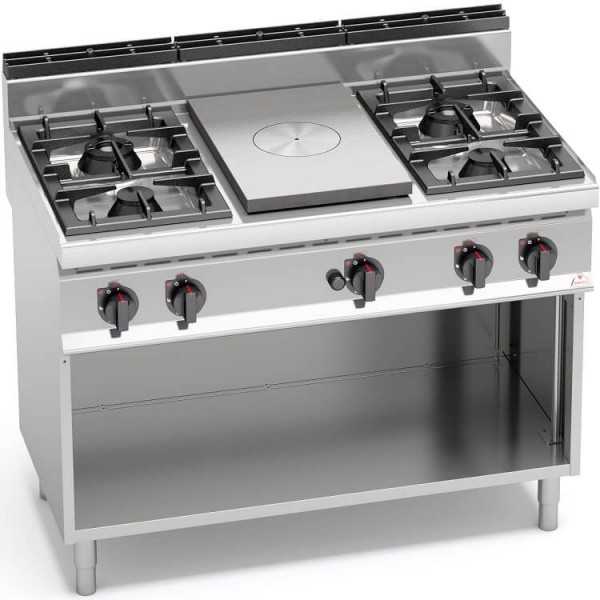 GAS SOLID TOP + 4 BURNERS ON CABINET