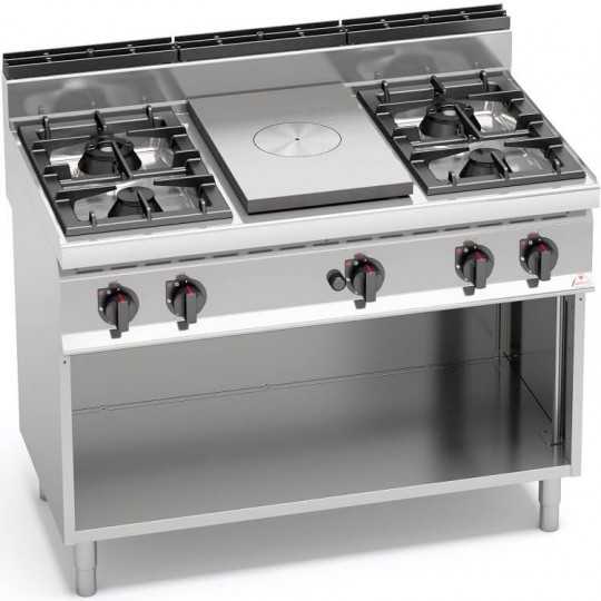 GAS SOLID TOP + 4 BURNERS ON CABINET