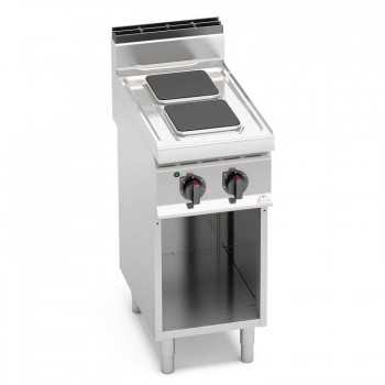 CUISINIÈRE ÉLECTRIQUE AVEC 2 PLAQUES CARRÉES SUR MEUBLE