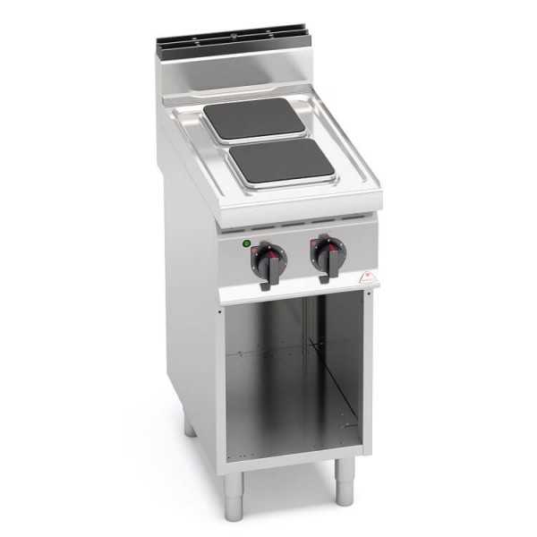 CUISINIÈRE ÉLECTRIQUE AVEC 2 PLAQUES CARRÉES SUR MEUBLE