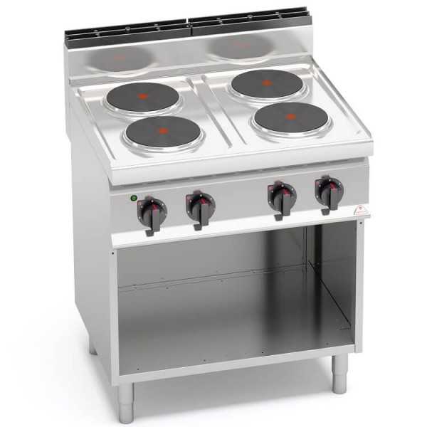 CUISINIÈRE ÉLECTRIQUE AVEC 4 PLAQUES RONDES SUR MEUBLE