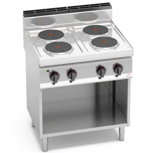 CUISINIÈRE ÉLECTRIQUE AVEC 4 PLAQUES RONDES SUR MEUBLE