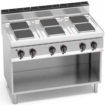 ELECTRIC COOKER WITH 6 SQUARE PLATES ON CABINET