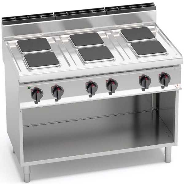 CUISINIÈRE ÉLECTRIQUE AVEC 6 PLAQUES CARRÉES SUR MEUBLE