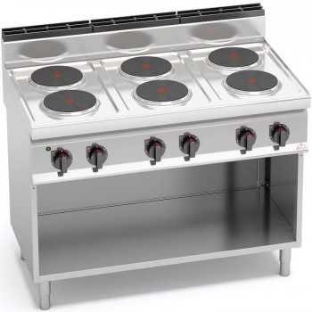 ELECTRIC COOKER WITH 6 ROUND PLATES ON CABINET
