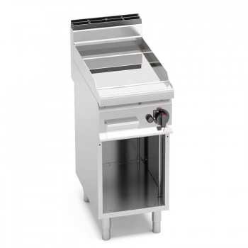 Fry top a gas liscio in compound 40x70 - su vano
