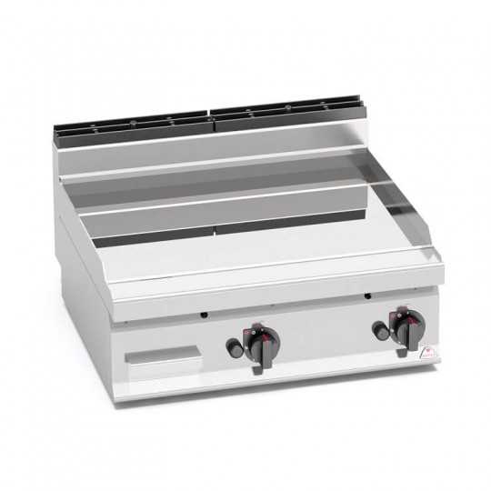 Fry top a gas liscio in compound 80x70 - TOP