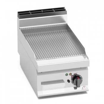 Countertop electric griddle with grooved plate 40 cm wide, depth 70 cm