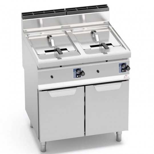 GAS FRYER ON CABINET - 10+10 LT