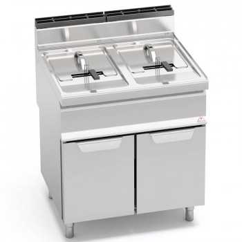 GAS FRYER ON CABINET - 15+15 LT