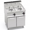 GAS FRYER ON CABINET WITH ELECTRIC IGNITION - 18+18 LT