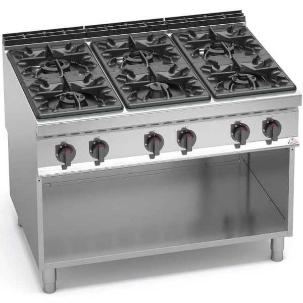 6 BURNERS GAS COOKER ON CABINET - SERIES 90