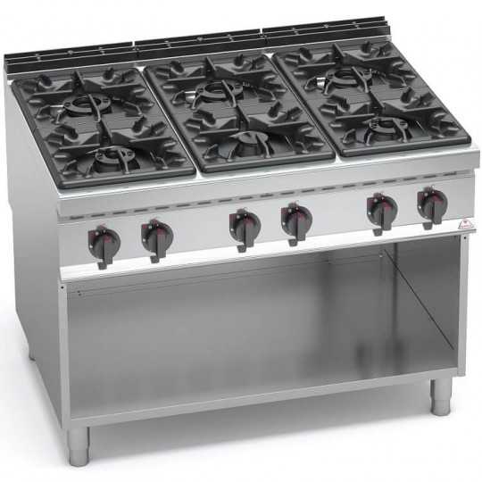 6 BURNERS GAS COOKER ON CABINET - SERIES 90