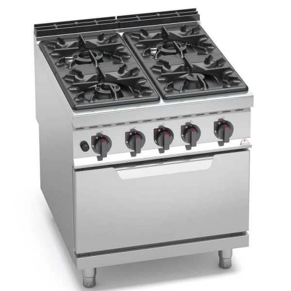 4 BURNERS GAS COOKER ON 2/1 GAS OVEN - 90 SERIES