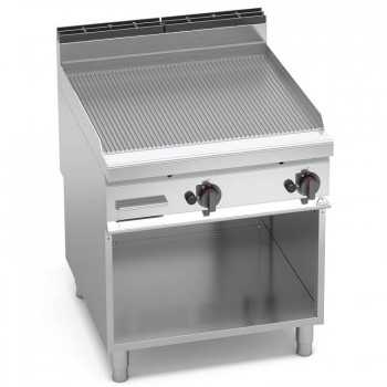 FRY TOP A GAS RIGATO SU VANO - 80x90