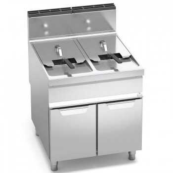 FRIGGITRICE A GAS SU VANO - Capacità  20+20 LT - Dimensioni 80x90 cm
