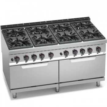 GAS COOKER 8 BURNERS ON TWO GAS OVENS GN 2/1