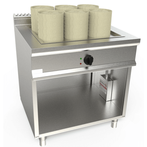 CUISEUR VAPEUR ÉLECTRIQUE DIM SUM SUR PLACARD OUVERT - L.80 x P.70 x H.85 cm