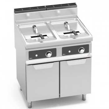 FRITEUSE À GAZ SUR ARMOIRE AVEC COMMANDES ÉLECTRONIQUES - 18+18 LT