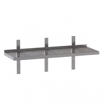 Perforated wall shelf with racks